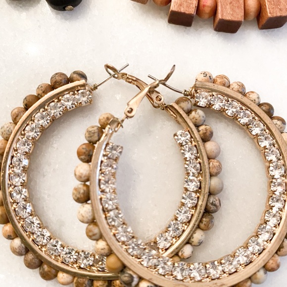 Beaded Natural Wooden Earring Bundle - Picture 2 of 4